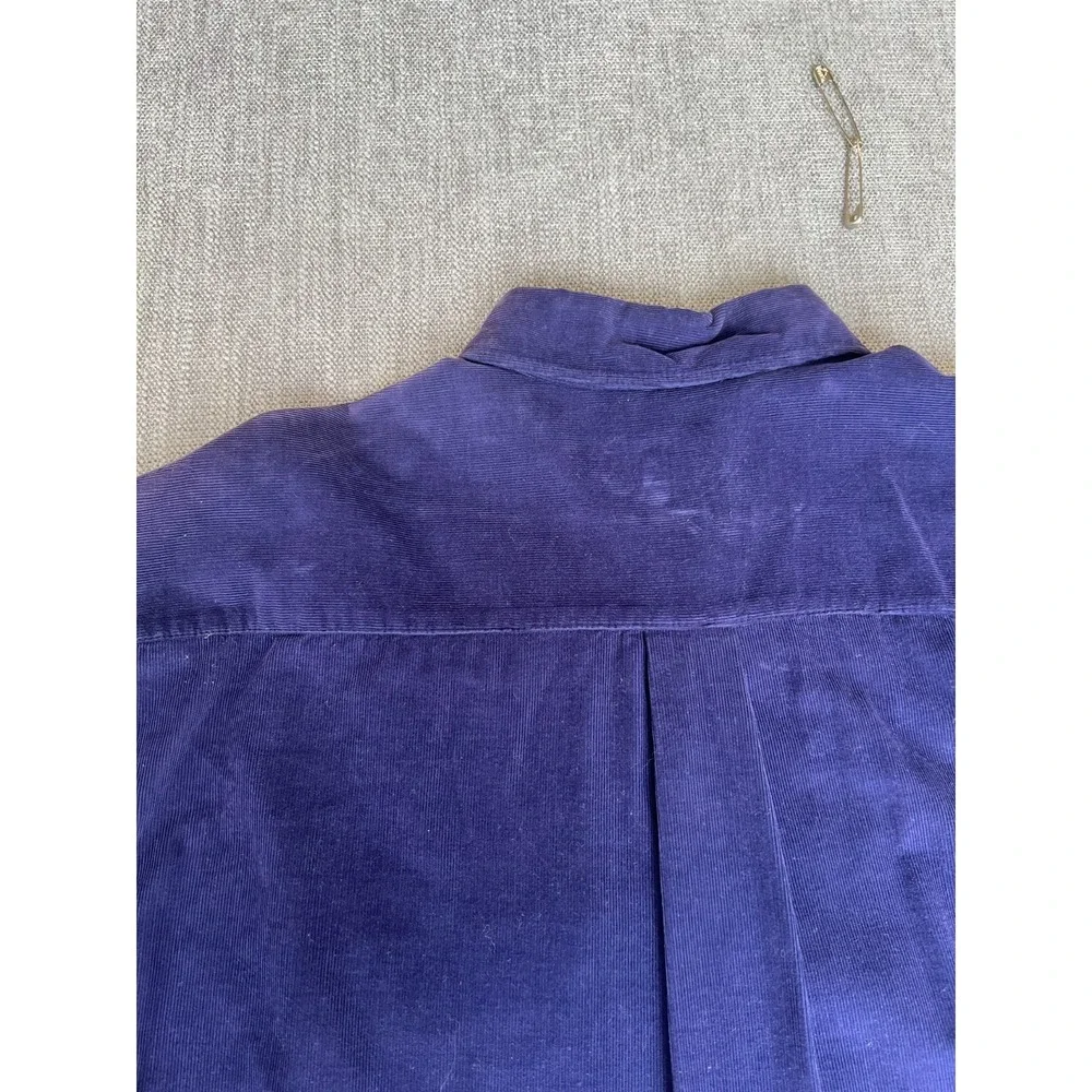 Vintage Banana Republic Corduroy Shirt Mens M Purple Long Sleeve Button Down